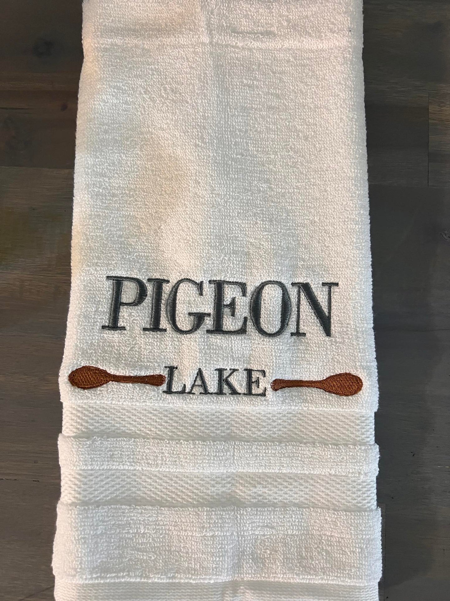 Lake Embroidered Hand Towels