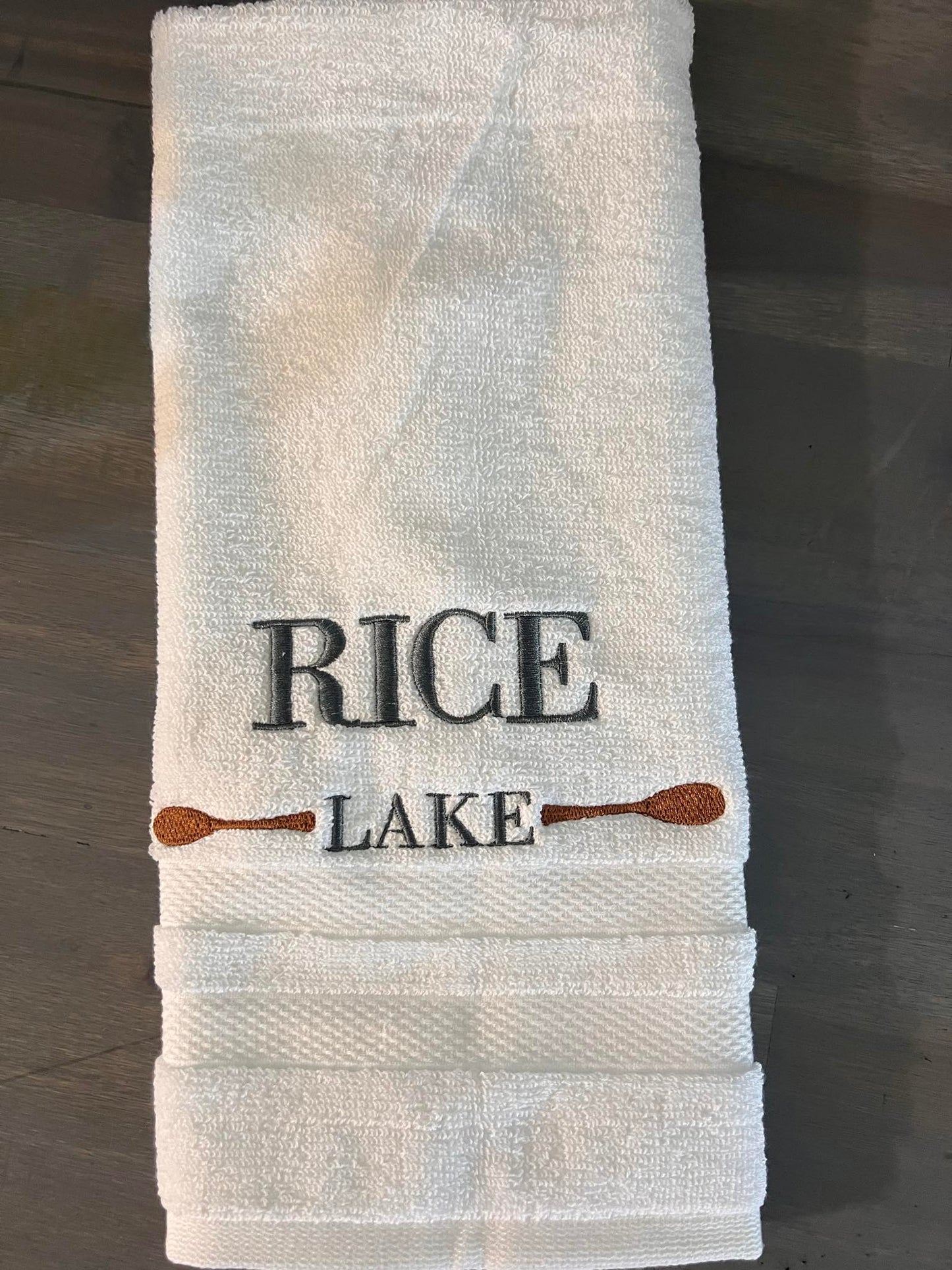 Lake Embroidered Hand Towels
