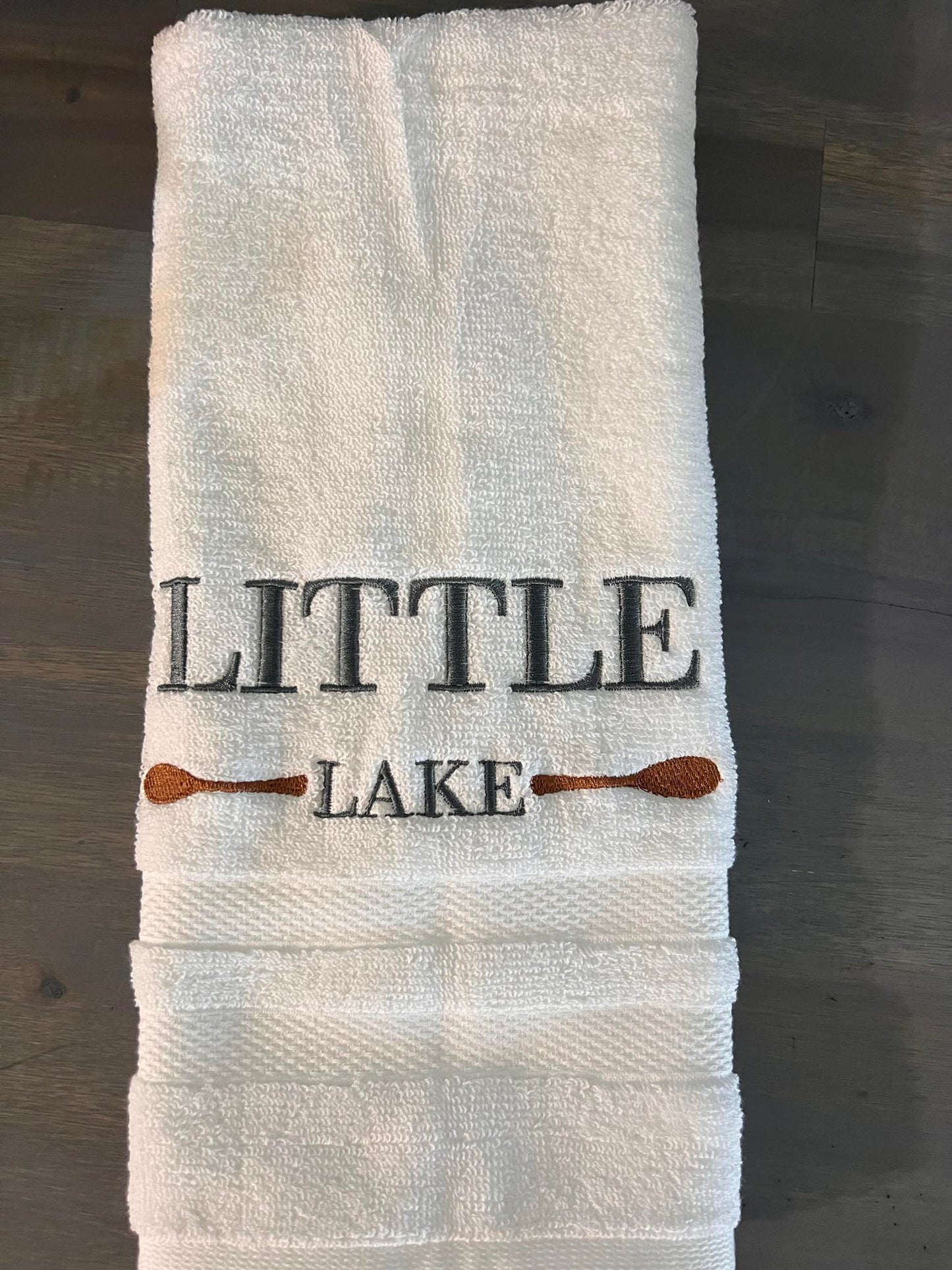 Lake Embroidered Hand Towels