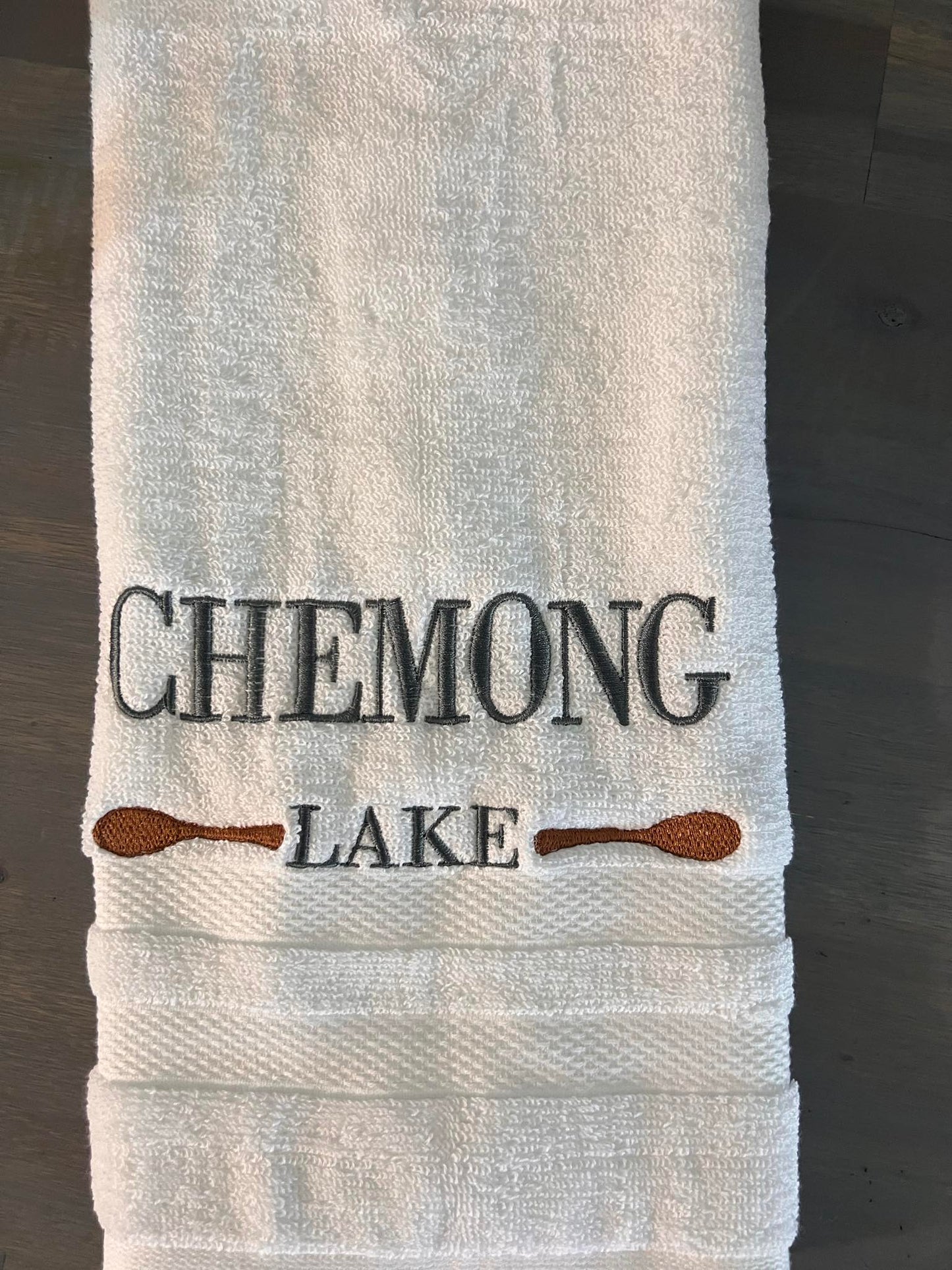 Lake Embroidered Hand Towels