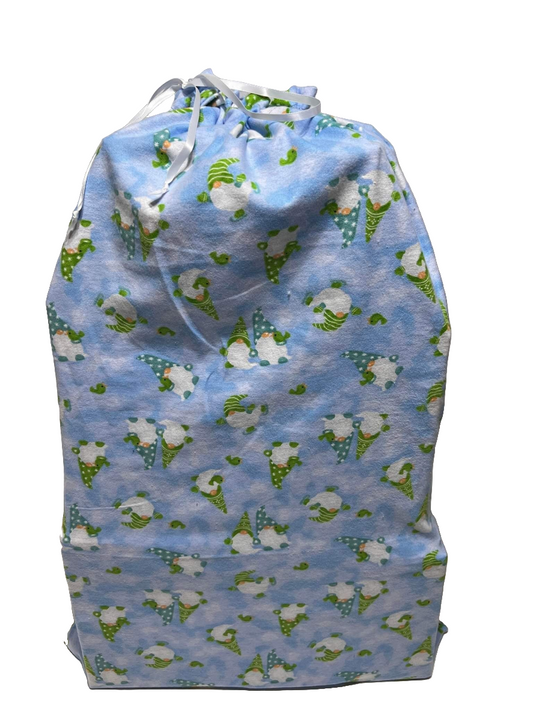Extra Large Reusable Gift Bag - Light Blue Gnome