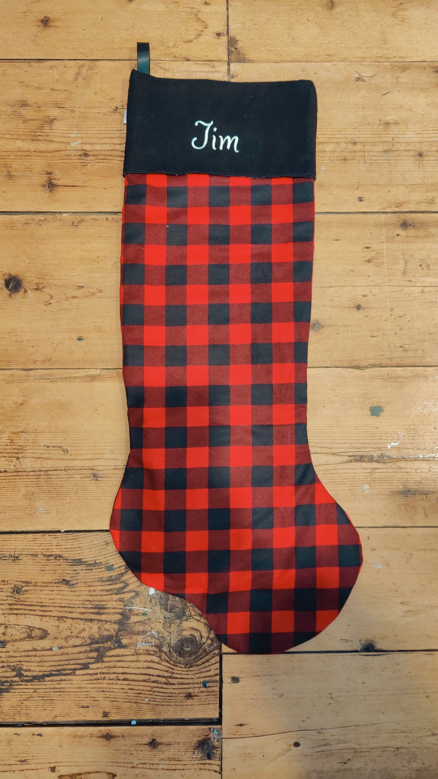 Large Christmas Stocking - Buffalo Check