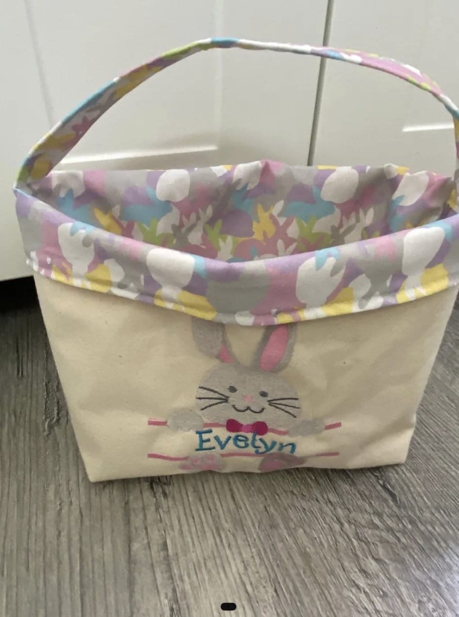 Easter Basket | Embroidered Easter Basket | Reusable Basket | Easter Gift
