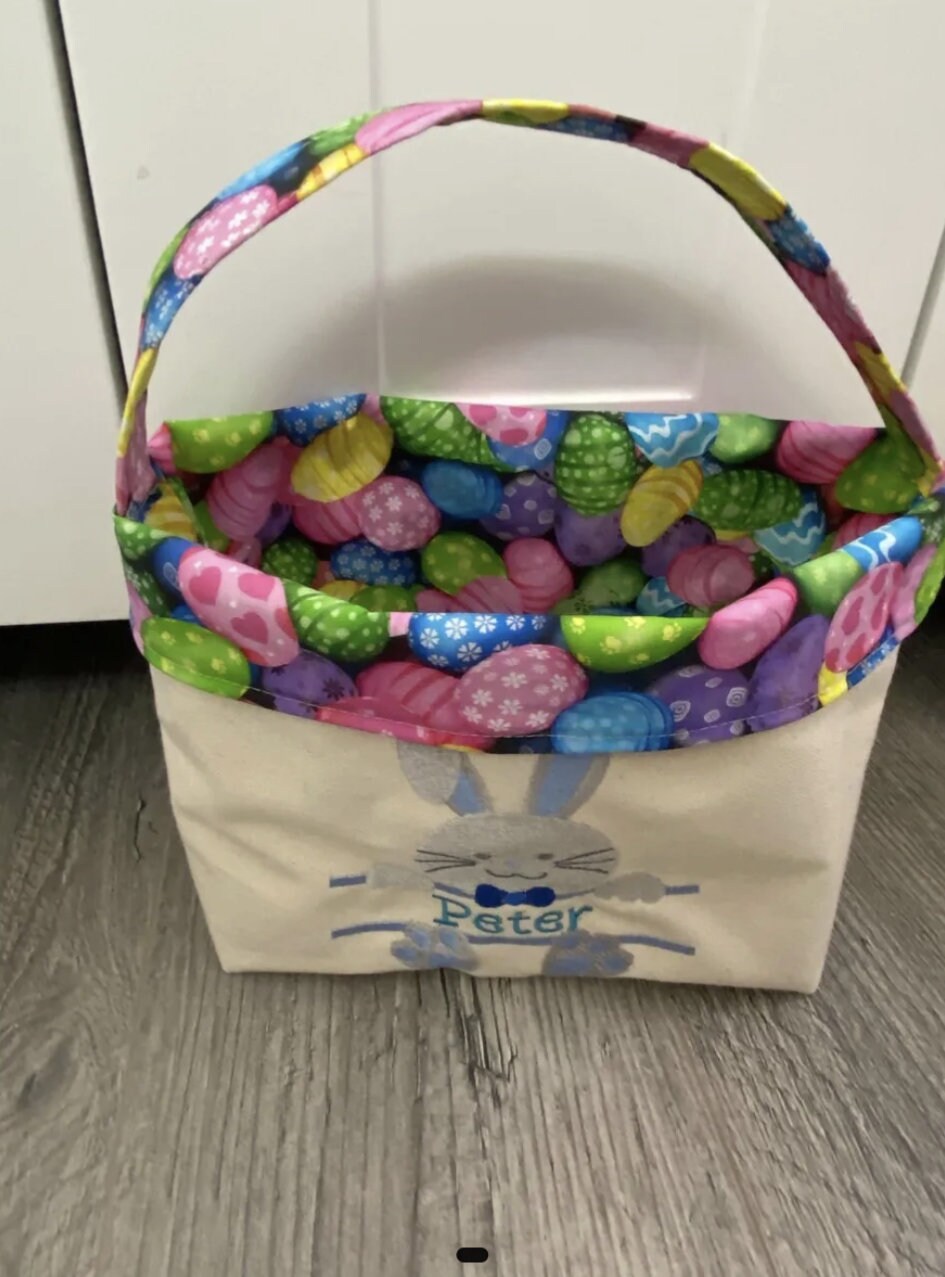 Easter Basket | Embroidered Easter Basket | Reusable Basket | Easter Gift