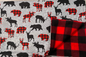 Christmas Farmhouse Blanket - Grey Bear and Moose