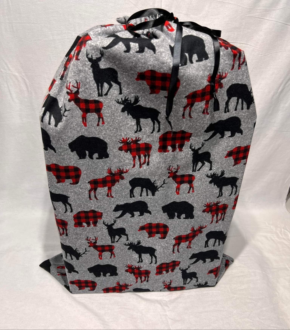 Extra Large Reusable Gift Bag - Grey Moose and Bear