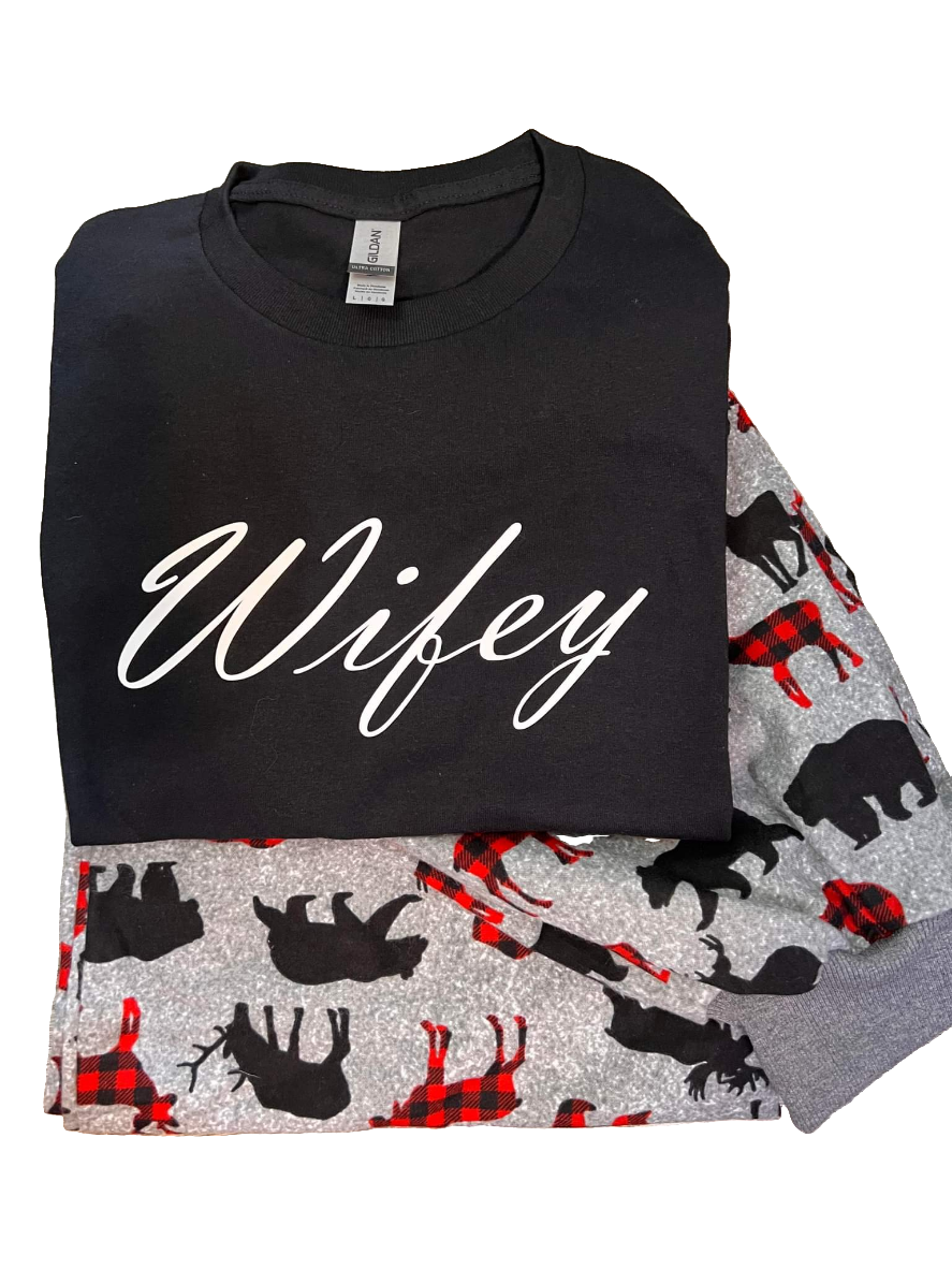 Husband and Wife Pyjamas Bear and Moose Pyjamas PJ Stitches