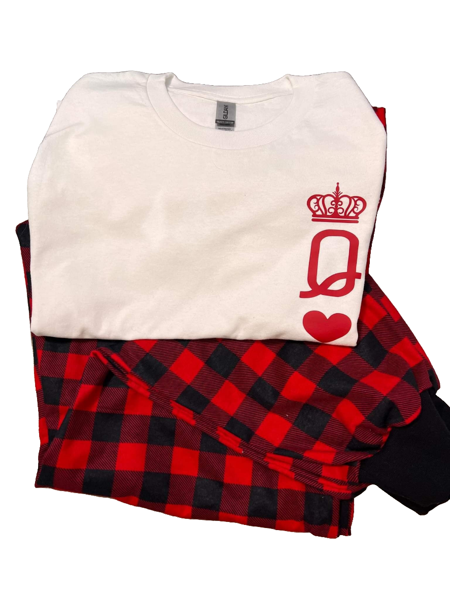 King OR Queen Pyjamas - Red Check/White Shirt