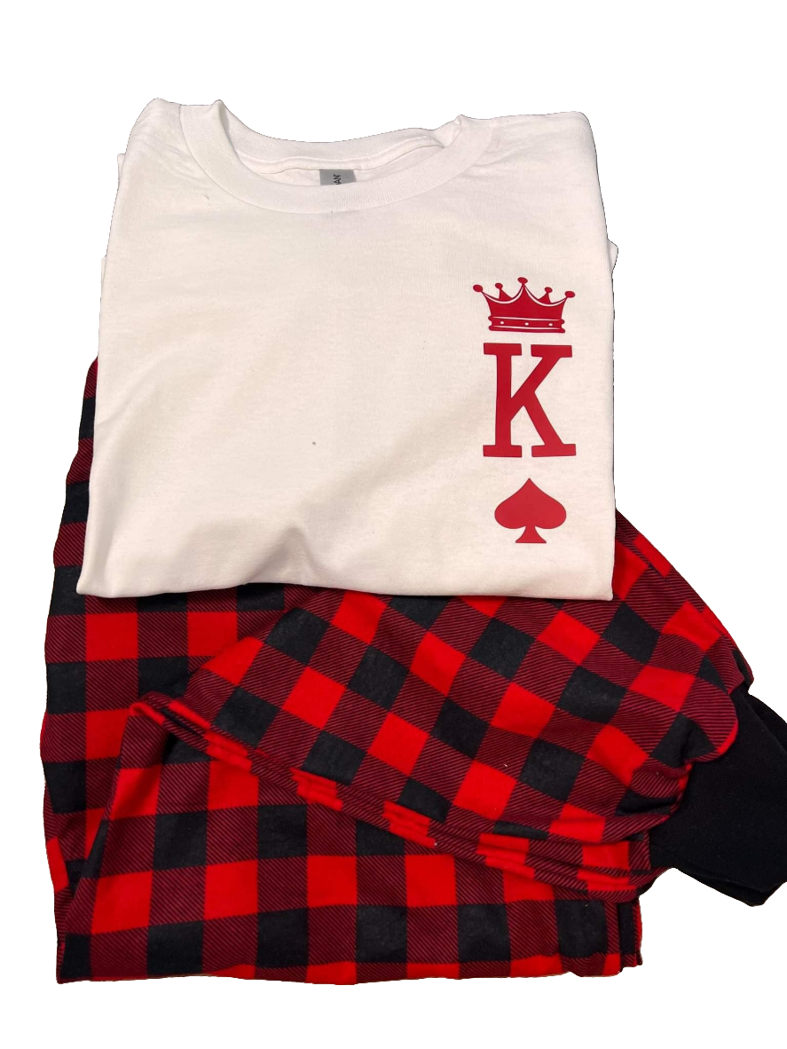 King OR Queen Pyjamas - Red Check/White Shirt