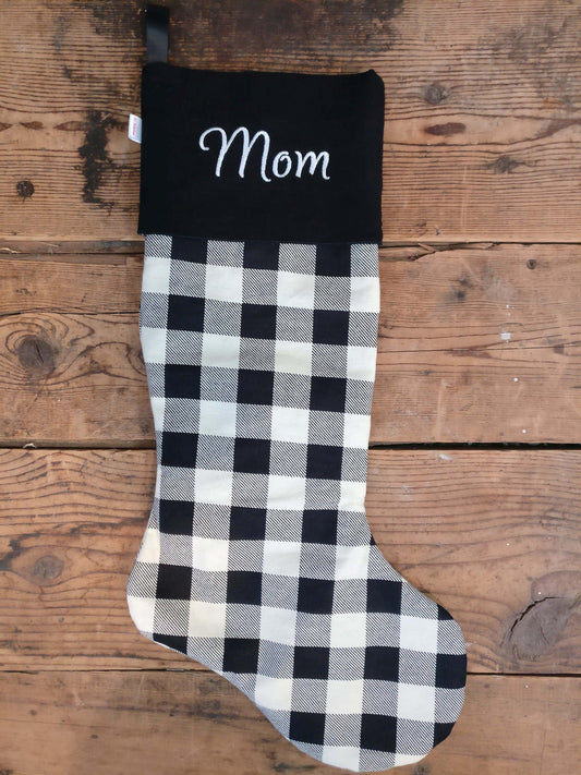 Black Check Christmas Stocking