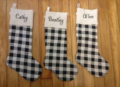 Black Check Christmas Stocking