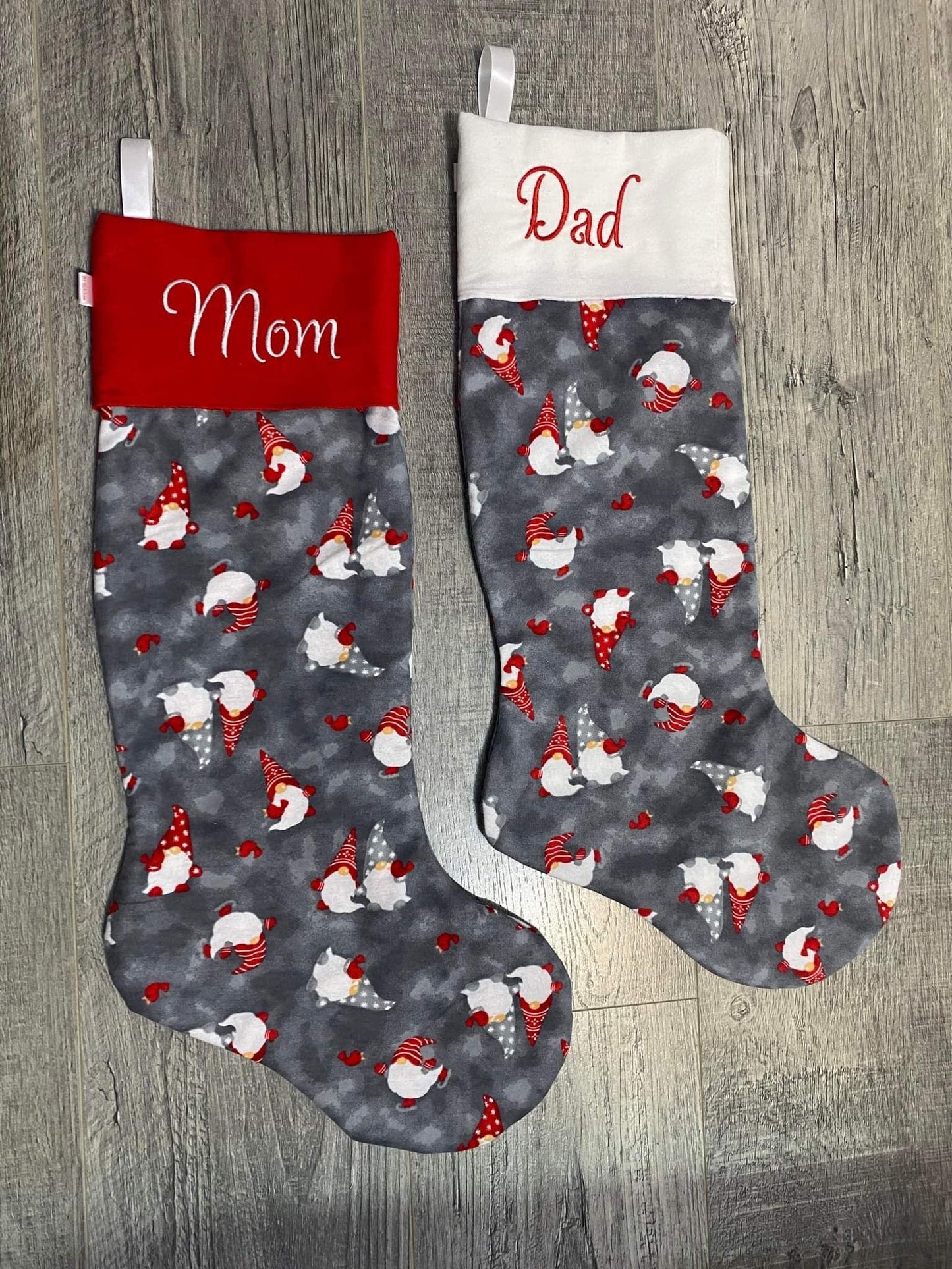 Grey Gnome Christmas Stockings