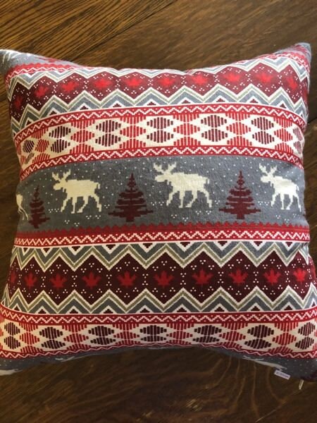 Red Moose Christmas Pillow