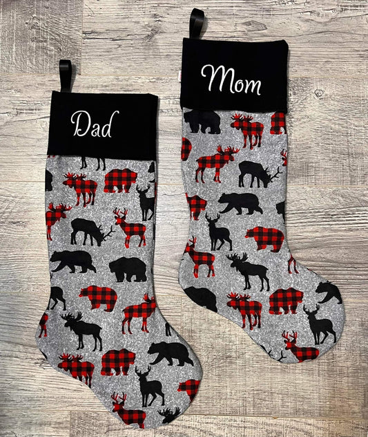 Bear and Moose Christmas Stockings