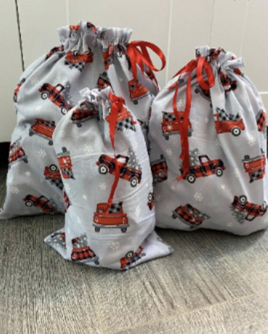 Reusable Gift Bags - Grey Truck