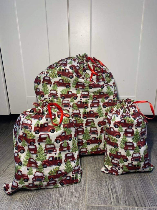 Reusable Christmas Gift Bags - Pick Up Trucks